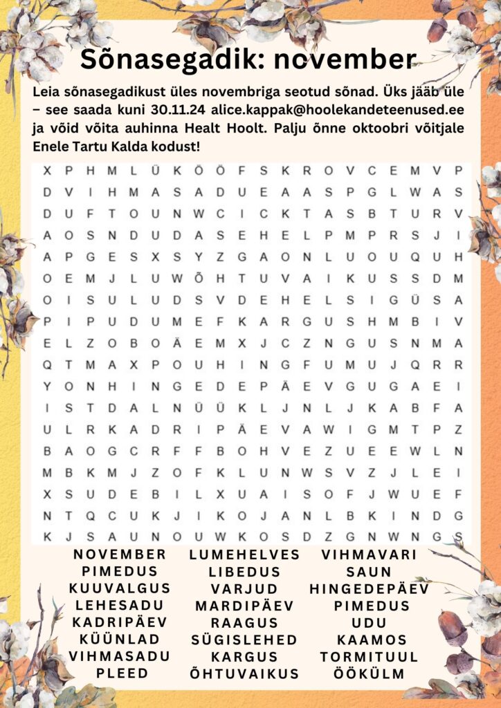 Sonasegadik november